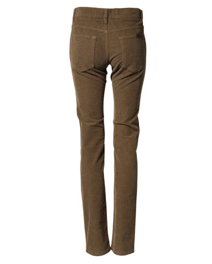 Dolce & Gabbana Brown Cotton Stretch Skinny Men Denim Jeans
