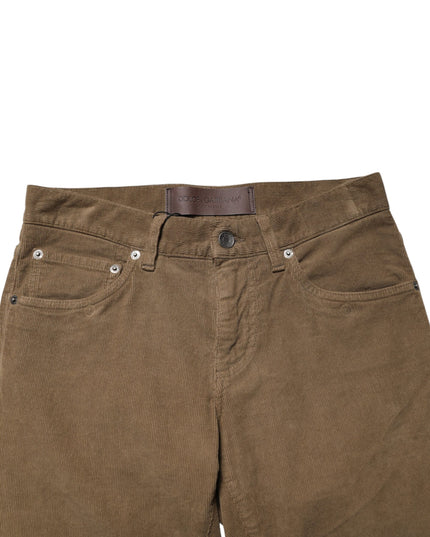 Dolce & Gabbana Brown Cotton Stretch Skinny Men Denim Jeans