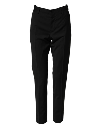 Dolce & Gabbana Black Wool Formal Dress Men Trouser Pants