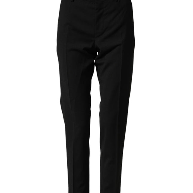 Dolce & Gabbana Black Wool Formal Dress Men Trouser Pants