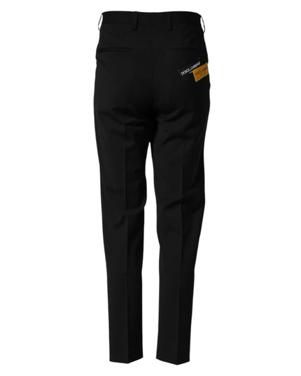 Dolce & Gabbana Black Wool Formal Dress Men Trouser Pants
