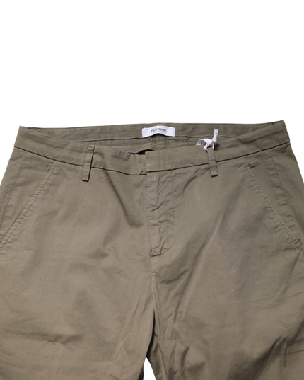 Dondup Beige Cotton Stretch Straight Chino Men Trouser Pants