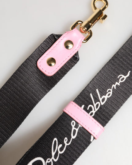 Dolce & Gabbana Strap Black Pink Canvas Heart Logo Bag Accessory Shoulder