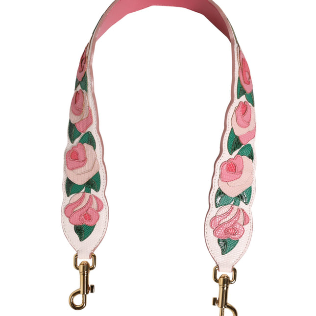 Dolce & Gabbana Strap White Floral Calf Leather Bag Accessory Shoulder