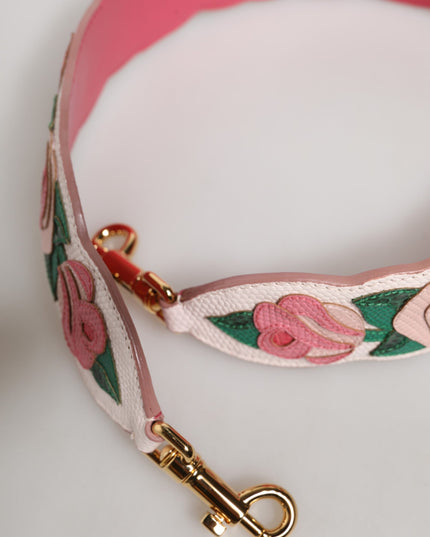 Dolce & Gabbana Strap White Floral Calf Leather Bag Accessory Shoulder