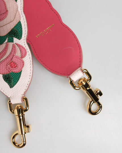 Dolce & Gabbana Strap White Floral Calf Leather Bag Accessory Shoulder