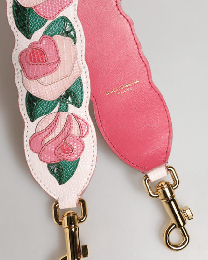 Dolce & Gabbana Strap White Floral Calf Leather Bag Accessory Shoulder