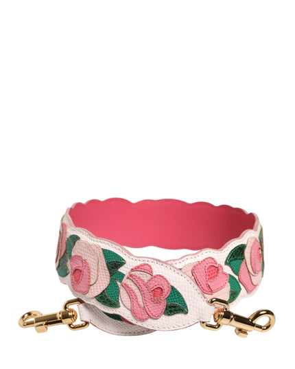 Dolce & Gabbana Strap White Floral Calf Leather Bag Accessory Shoulder