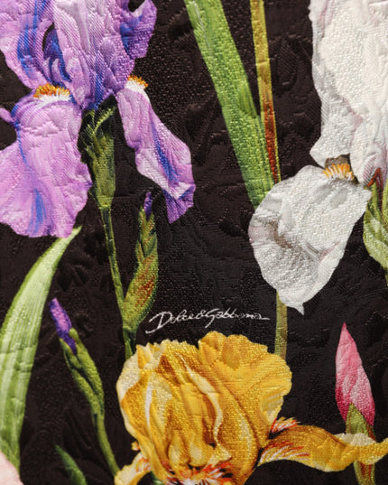 Dolce & Gabbana Black Floral Brocade A-line Mini Dress