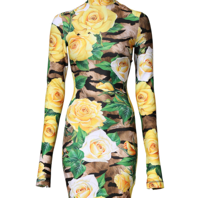 Dolce & Gabbana Multicolor Floral Print Sheath Mini Dress