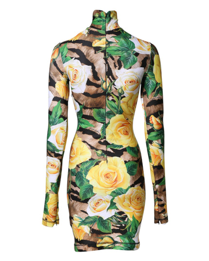 Dolce & Gabbana Multicolor Floral Print Sheath Mini Dress