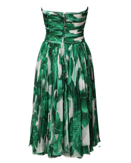 Dolce & Gabbana Green Pineapple Embellished BananaLeaf Dress