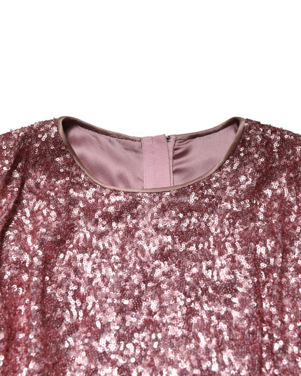 Dolce & Gabbana Pink Sequinned Mermaid Long Gown Dress