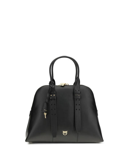 PINKO Black Calf Leather Bos Taurus Shoulder Bag