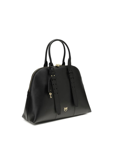 PINKO Black Calf Leather Bos Taurus Shoulder Bag