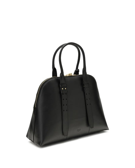PINKO Black Calf Leather Bos Taurus Shoulder Bag