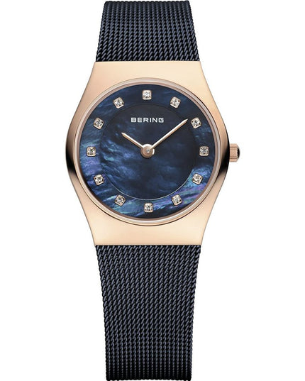 BERING Navy Blue Stainless Steel Dress Watch