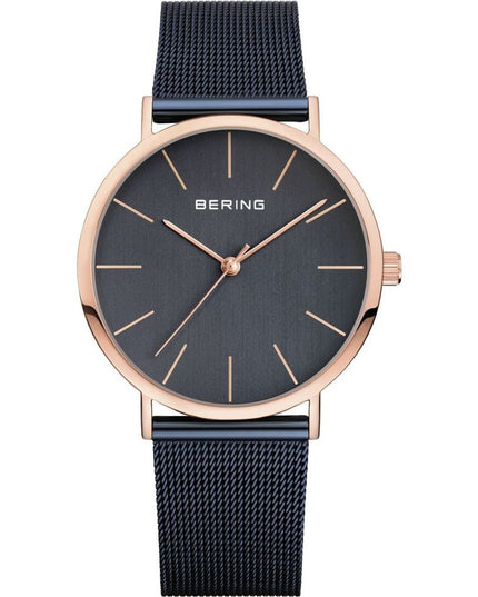 BERING Navy Blue Stainless Steel Dress Watch