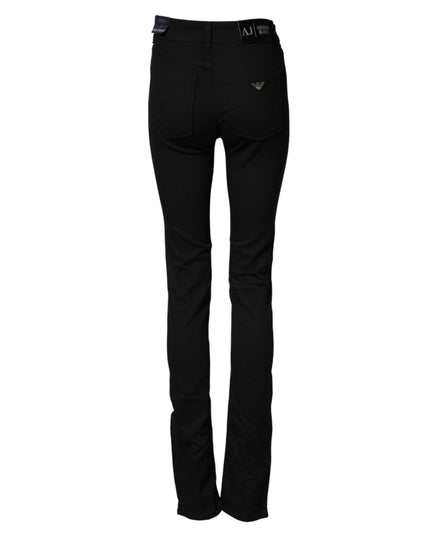 Armani Jeans Black Mid Waist Cotton Stretch Skinny Denim Jeans