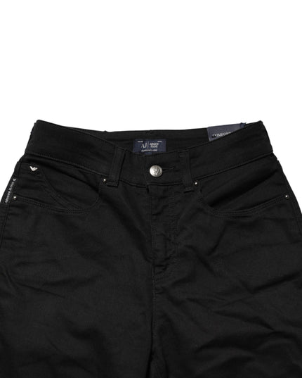 Armani Jeans Black Mid Waist Cotton Stretch Skinny Denim Jeans