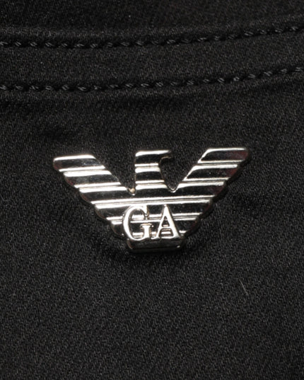 Armani Jeans Black Mid Waist Cotton Stretch Skinny Denim Jeans