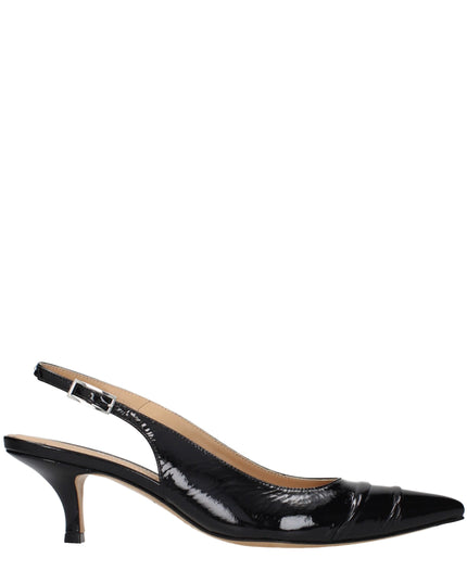 Maison Margiela Black Leather Mid Heel Pumps