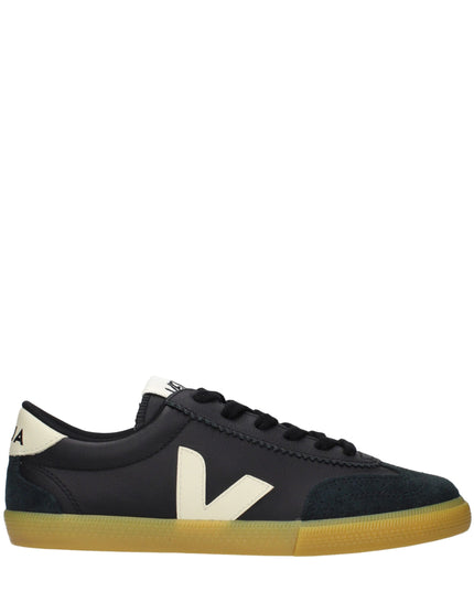 Veja Black Leather Low Top Sneakers