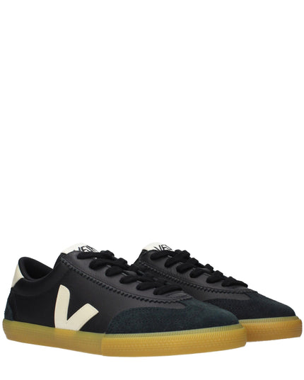 Veja Black Leather Low Top Sneakers