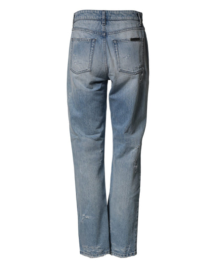 Dolce & Gabbana LightBlue Ripped Washed BOYFRIEND Denim Jeans