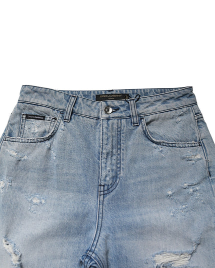 Dolce & Gabbana LightBlue Ripped Washed BOYFRIEND Denim Jeans