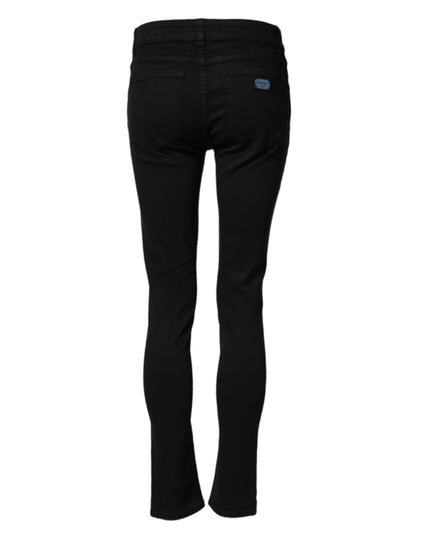 Dolce & Gabbana Black Cotton Skinny Mid Waist Denim Jeans