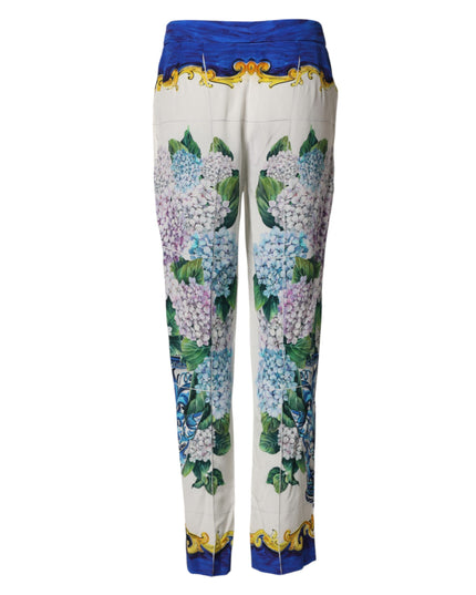 Dolce & Gabbana Multicolor Floral Pattern Straight Leg Pants