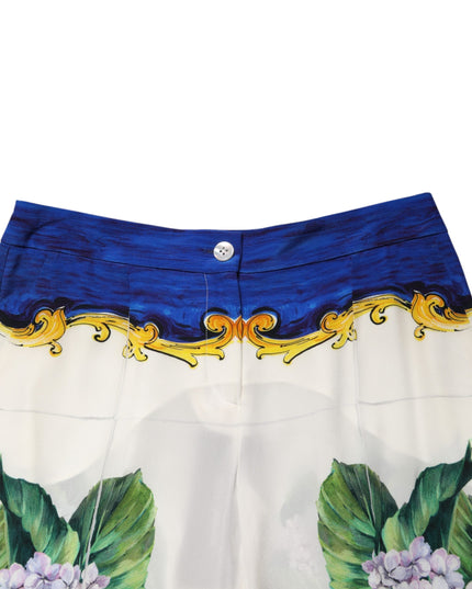 Dolce & Gabbana Multicolor Floral Pattern Straight Leg Pants