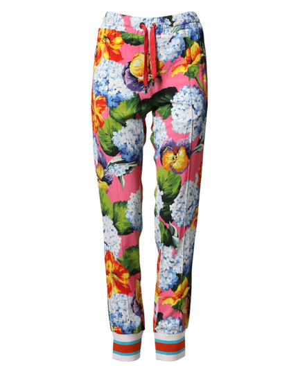 Dolce & Gabbana Multicolor Floral Mid Waist Jogger Pants