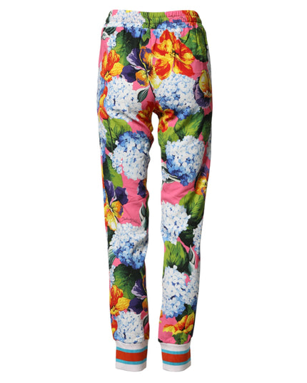 Dolce & Gabbana Multicolor Floral Mid Waist Jogger Pants