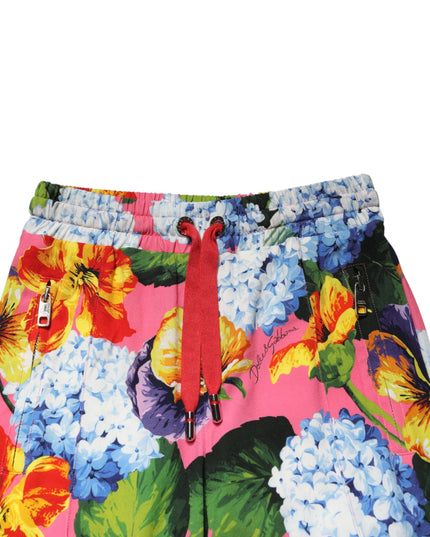 Dolce & Gabbana Multicolor Floral Mid Waist Jogger Pants