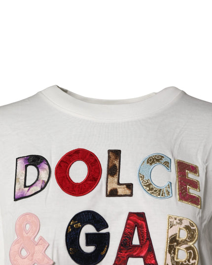 Dolce & Gabbana White Logo Crew Neck Short Sleeves T-shirt