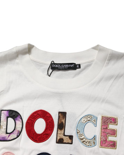 Dolce & Gabbana White Logo Crew Neck Short Sleeves T-shirt