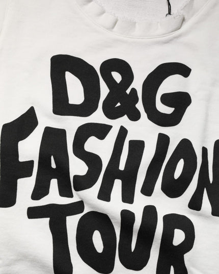 Dolce & Gabbana White Graphic CrewNeck Sleeveless Tank T-shirt