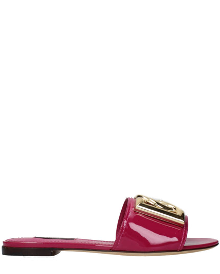 Dolce & Gabbana Pink Leather Slippers