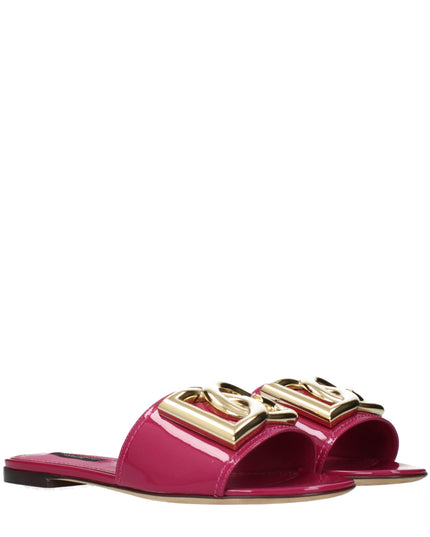 Dolce & Gabbana Pink Leather Slippers