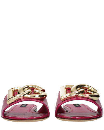 Dolce & Gabbana Pink Leather Slippers