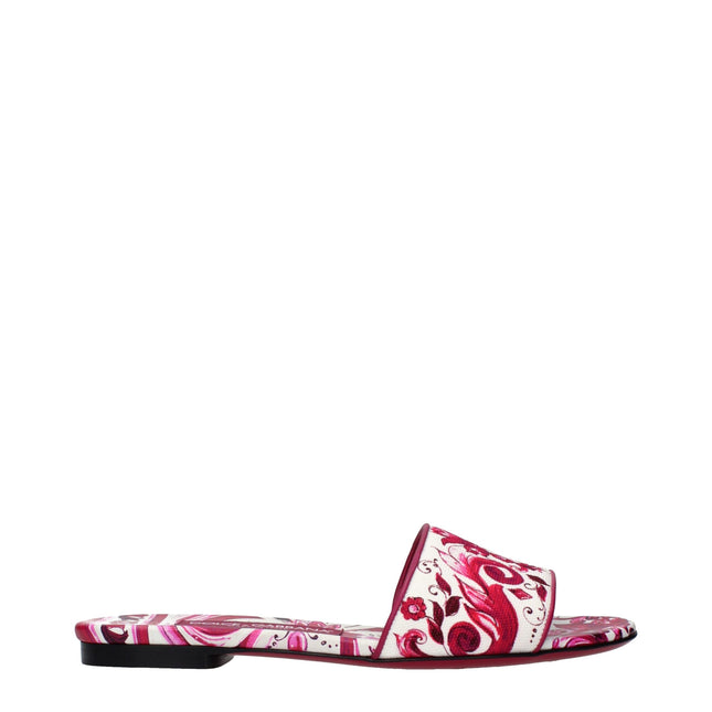 Dolce & Gabbana Pink Fabric Slippers