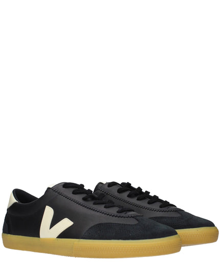 Veja Black Leather Low Top Sneakers