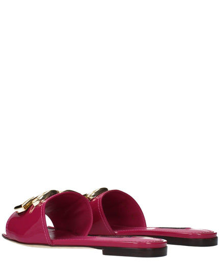 Dolce & Gabbana Pink Leather Slippers