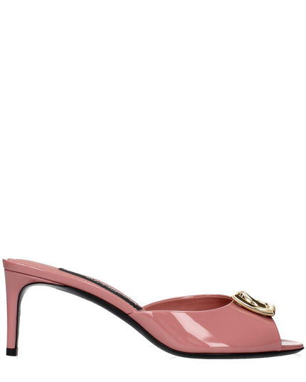 Dolce & Gabbana Pink Leather Stiletto Heel Sandals