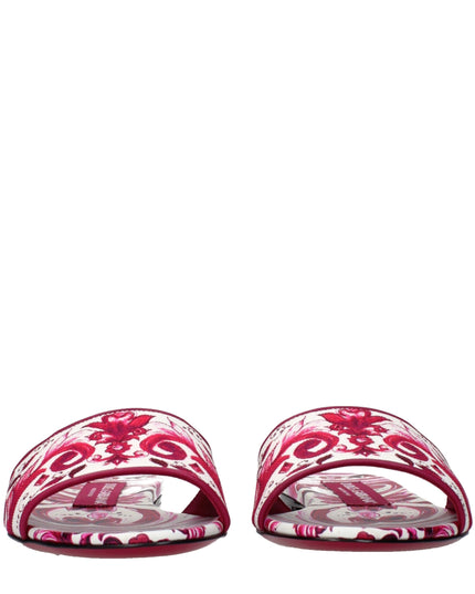 Dolce & Gabbana Pink Fabric Slippers