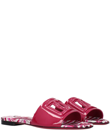 Dolce & Gabbana Pink Leather Slippers