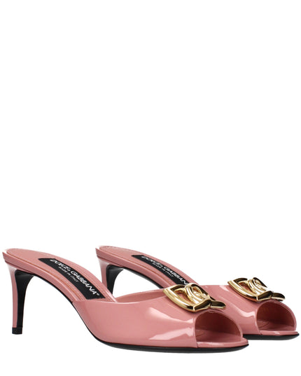 Dolce & Gabbana Pink Leather Stiletto Heel Sandals