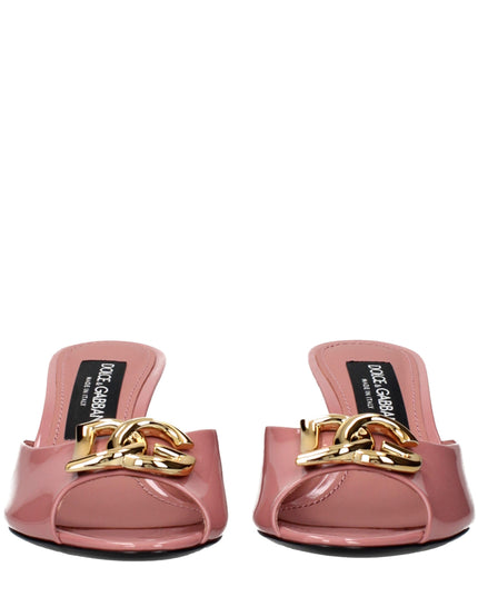 Dolce & Gabbana Pink Leather Stiletto Heel Sandals